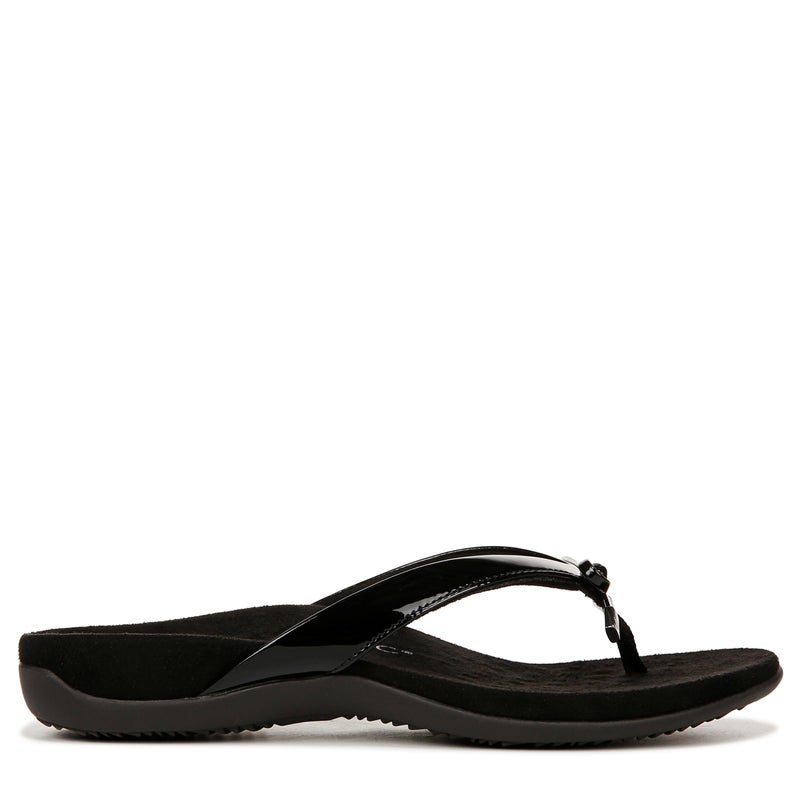 Vionic Bella Thong Sandals Black Patent 10 M - Image 3
